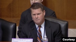 USCC委员，美国前国防部印太事务助理部长薛瑞福（Randall Schriver）2023年1月26日在听证会上发言（USCC 视频截图）