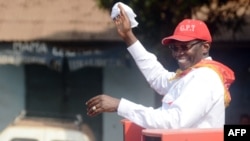 Ibrahima Kassory Fofana lors d'une manifestation pour exiger la transparence des élections, le 27 février 2012 à Conakry. AFP / Cellou Binani