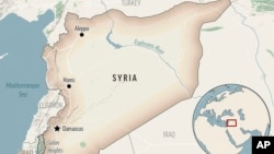 This is a locator map for Syria with its capital, Damascus. 