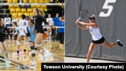 Lea Kosanović (desno) i Nina Čajić, studentkinje-sportistkinje Univerziteta Tauson u Merilendu (Foto: Towson University)