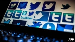 北京一台电脑屏幕上显示的推特图标 （2018年3月23日）
