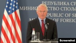 ARHIVA - Ambasador SAD u Srbiji Kristofer Hil u Ministarstvu spoljnih poslova Srbije, 5. januara 2023.