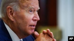 FILE - President Joe Biden speaks in the Roosevelt Room of the White House on Aug. 26, 2022, in Washington. The United States seeks peace and stability across the Taiwan Strait, he told the U.N. General Assembly on Sept. 21, 2022.