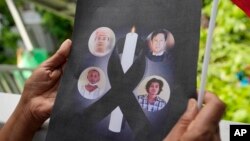 Foto empat tahanan politik yang dihukum mati oleh junta militer Myanmar awal pekan ini (foto: dok). 