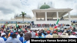 NLC protestors in front of Nigeria National Assembly
