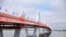 A view of the first border bridge over the Amur (Heilongjiang) river linking the Russian city of Blagoveshchensk and the Chinese city of Heihe during its inauguration ceremony on June 10, 2022.