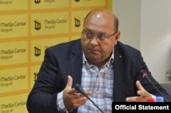 Stručnjak za energetiku u kompaniji Deloit Željko Marković tokom učešća na tribini "Energetska tranzicija Srbije u svetlu novih izazova", u Medija centru, u Beogradu, 20. septembra 2022. (Foto: Medjacentar Beograd)