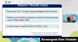 Profesor Aman B Pulungan dari Ikatan Dokter Anak Indonesia (IDAI) mengungkapkan secara global 1,2 juta anak mengidap diabetes melitus tipe 1, Senin (14 November 2022) (Foto : Tangkapan Layar)