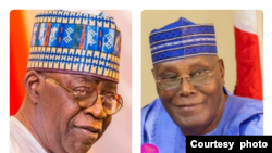 Tinubu, hagu, Atiku dama (Hoto: Facebook: Kashim Shettima/Atiku Abubakar