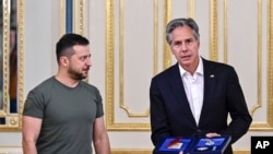 乌克兰总统泽连斯基和访问乌克兰的美国国务卿布林肯（2022年9月8日）。