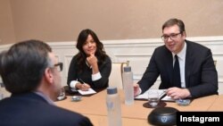 Zamenik pomoćnika državnog sekretara Sjedinjenih Američkih Država i specijalni predstavnik za Zapadni Balkan Metju Palmer, satao se u nedelju u Vašingtonu sa predsednikom Srbije Aleksandrom Vučićem, (Foto: Instagram profil predsednika Srbije)