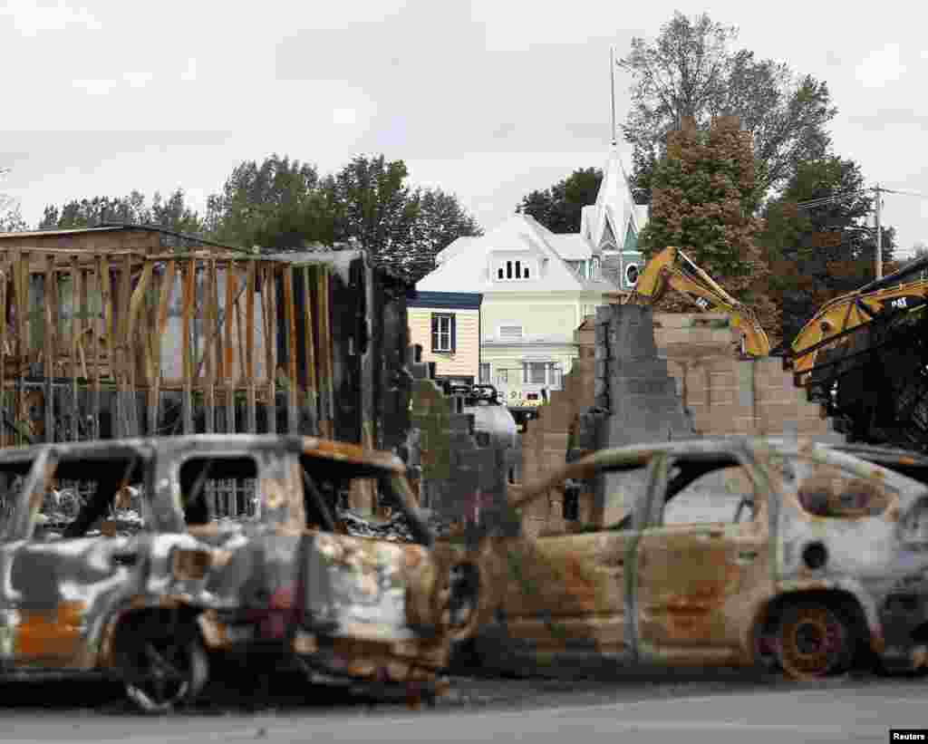 A house close to the train wreckage is pictured in Lac Megantic, Quebec, Canada, July 9, 2013.
