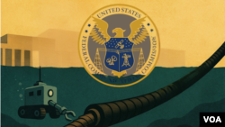 图示：美国联邦通信委员会主席宣布新规则，防范中国等外国对手，同时加快海缆建设投资。