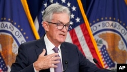 Ketua Bank Sentral AS Jerome Powell berbicara dalam konferensi pers di Gedung Bank Sentral di Washington, pada 21 September 2022. (Foto: AP/Jacquelyn Martin)