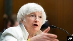 Department of the Treasury Secretary Janet Yellen testifies during a Senate Finance Committee hearing to examine President Joe Biden's proposed budget request for fiscal year 2023, on Capitol Hill, June 7, 2022, in Washington.