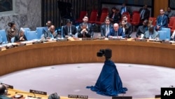 俄罗斯2024年4月24日否决了由美国起草、呼吁各国防止外空核军备竞赛的联合国安理会决议案。（美联社）