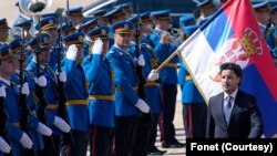 Premijer Crne Gore Dritan Abazović ispred Palate Srbija (Fonet)