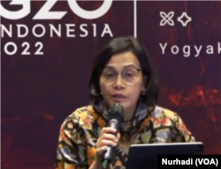 Menteri Keuangan Sri Mulyani. (Foto: VOA/Nurhadi)