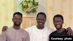 Lawan Ahmad, hagu, Ali Nuhu, tsakiya, marigayi Nura Mustapha, dama (Hoto: Instagram/Ali Nuhu)