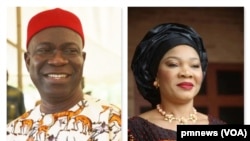 Ike Ekweremadu, haagu da matarsa Beatrice, dama