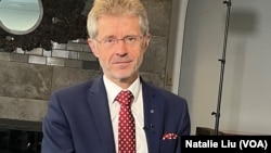 Miloš Vystrčil, President of the Senate of the Czech Republic, sat for an interview with VOA on June 6, 2022, in Washington. (Natalie Liu/VOA)