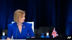 时任英国外相特拉斯(Liz Truss)（美联社2022年6月资料图）