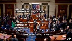 Rezultat glasanja o opozivu sekretara za unutrašnju bezbjednost Alehandra Majorkasa u Predstavničkom domu (Foto: House Television via AP)