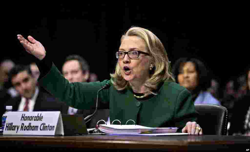 Ngoại trưởng Clinton điều trần trước Ủy Ban Đối Ngoại Thượng Viện về vụ tấn công sứ quán của Mỹ ở Benghazi, Libya 23-1-2013