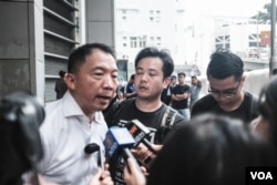 香港民主党主席胡志伟接受媒体采访。(2019年9月17日)