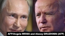 Kombinovana fotografija ruskog predsednika Vladimira Putina i američkog predsednika Džoa Bajdena.