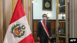 Presiden Peru Martin Vizcarra di istana presiden di Lima, 6 Agustus 2020. (Foto: dok).