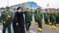 A handout picture made available by the Iranian presidential office on Feb. 2, 2024, shows President Ebrahim Raisi visiting the Islamic Revolutionary Guard Corps navy base in Bandar Abbas, Iran. (Iranian presidential office via AFP)
