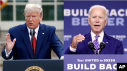 Presiden AS Donald Trump dan penantangnya, mantan Wapres Joe Biden 