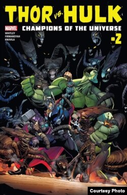 Komik Thor VS Hulk produksi Marvel yang menampilkan hasil karya Alti Firmansyah (Dok: Alti Firmansyah, Marvel Comics)