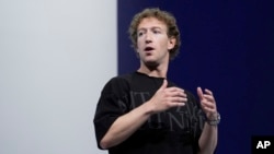 FILE - Mark Zuckerberg speaks during the Meta Connect conference in Menlo Park, California, on Sept. 25, 2024.
