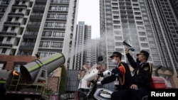 资料照:中国广东省广州市番禺区在新冠疫情期间的一个街景。(2020年2月11日)