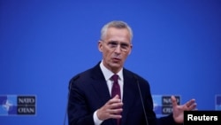 资料照： 北约秘书长延斯·斯托尔滕贝格（Jens Stoltenberg）（路透社2024年4月4日）