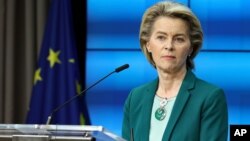 Presiden Komisi Eropa, Ursula von der Leyen berbicara di Brussel, Belgia (foto: dok). 