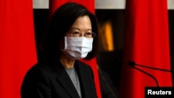 2022年12月26日，台湾总统蔡英文在陆海空军晋任将官勖勉典礼上致辞。