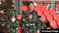 Kepala Staf TNI Angkatan Darat (AD) Andika Perkasa dalam konferensi pers di Mabes AD Jakarta pada Minggu (30/8/2020). (Foto: TNI AD)