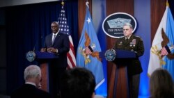 Sekretar za odbranu Lojd Ostin i načelnik združenih generalštaba, general Mark Mili, govore o povlačenju iz Avganistana 1. septembra 2021.