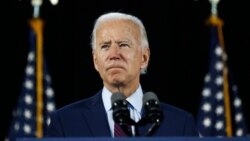 Joe Biden berbicara dalam kampanye di Lancaster, Pennsylvania, 25 Juni 2020.