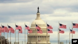 国会山前国旗飘扬。（2019年1月1日）