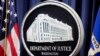Logo Sekretarijata za pravdu SAD, fotografisan u Vašingtonu 23. avgusta 2024. (Foto: AP/Mark Schiefelbein)