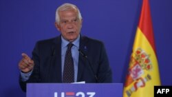 Borelj posle sastanka sa ministrima spoljnih poslova zemalja EU u Toledu (Foto: PIERRE-PHILIPPE MARCOU/AFP)