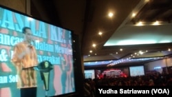 Presiden Joko Widodo menghadiri Ulang Tahun ke-58 Pemuda Pancasila di Solo, Sabtu (28/10).