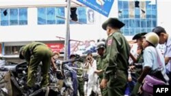 Một trong những vụ nổ bom ở Miến Ðiện