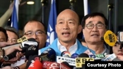  高雄市长韩国瑜10月15日宣布请假三个月，全力投入2020台湾总统大选。 （韩国瑜竞选办提供）