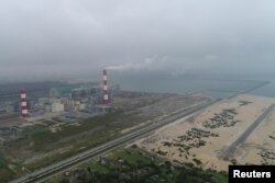 FILE - The Formosa steel factory is seen in Vietnam's central Ha Tinh province.