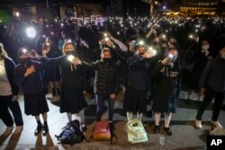 资料照：香港反送中运动中学生举行示威集会。(2019年12月13日)